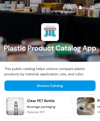 Plastic Product Catalog App Template