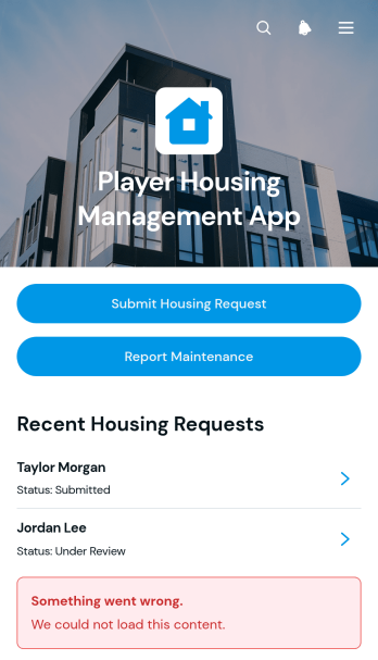 Player Housing Management App Template