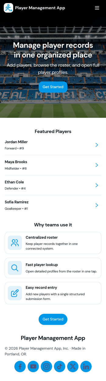 Player Management App Template