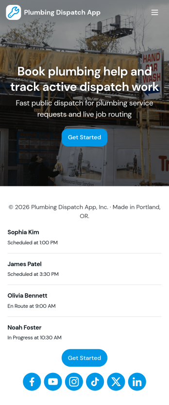 Plumbing Dispatch App Template