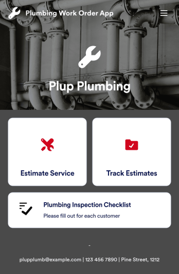 Plumbing Work Order App Template