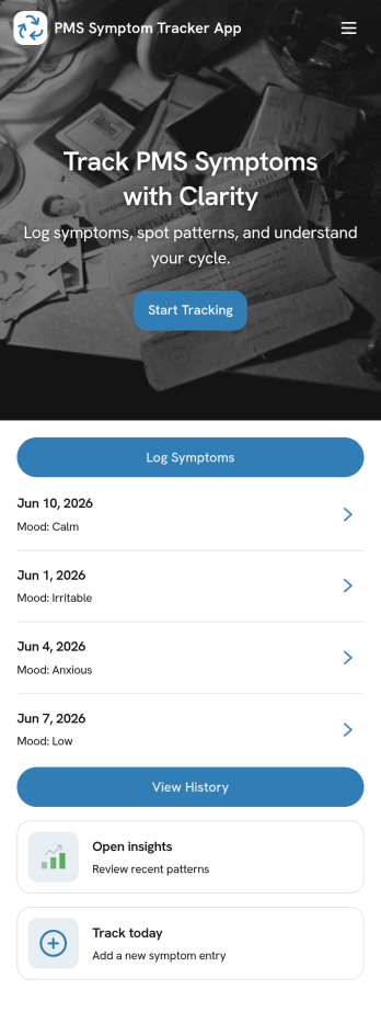 PMS Symptom Tracker App Template