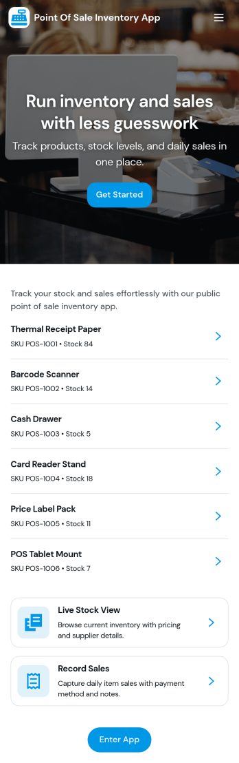 Point of Sale Inventory App Template
