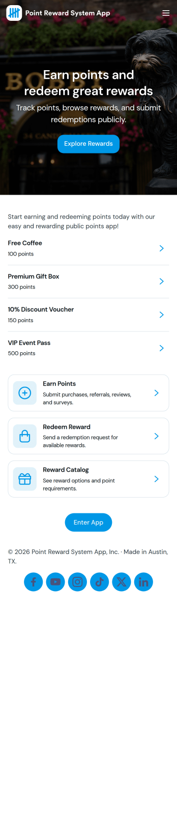 Point Reward System App Template