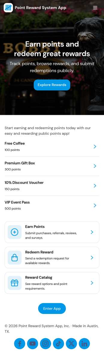 Point Reward System App Template