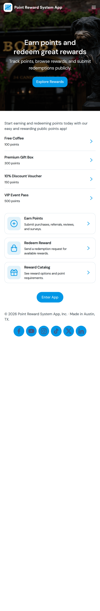 Point Reward System App Template