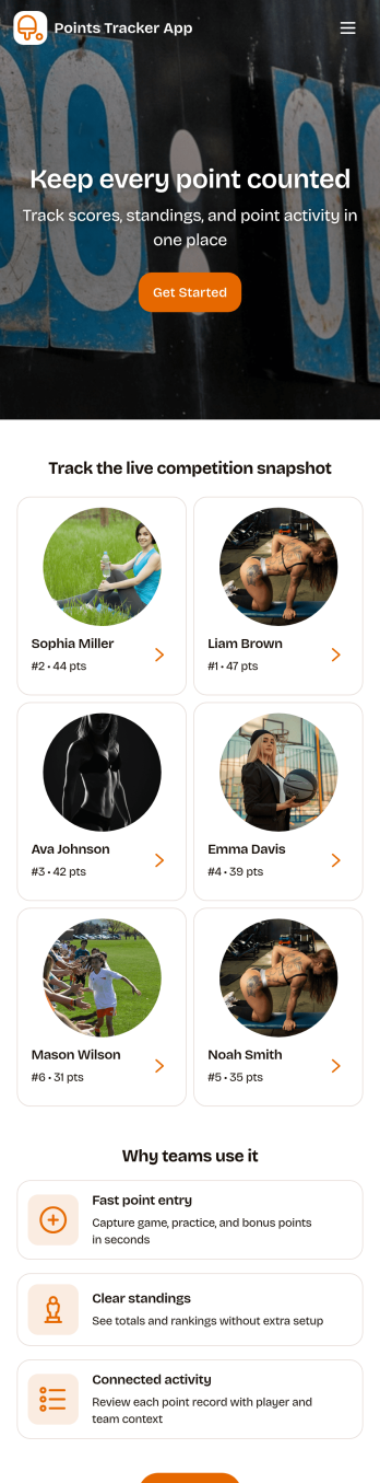 Points Tracker App Template