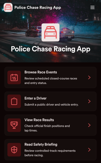 Police Chase Racing App Template