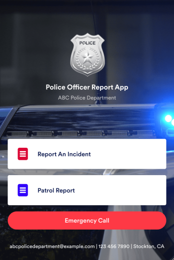 Police Officer Report App Template