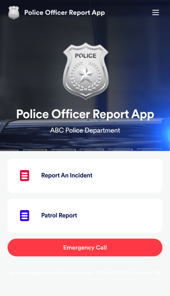 Police Officer Report App Template