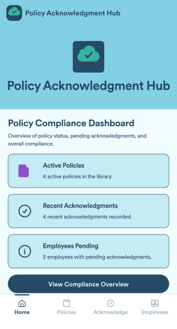 Policy Acknowledgment App Template