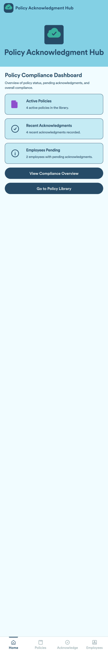 Policy Acknowledgment App Template