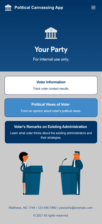 Custom Political Canvassing App