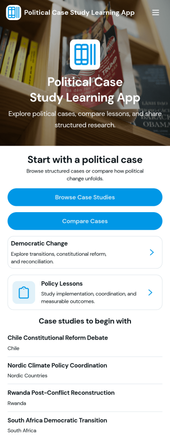 Political Case Study Learning App Template