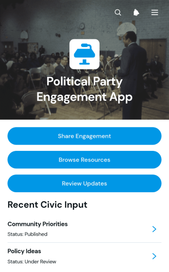 Political Party Engagement App Template