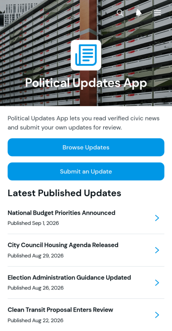 Political Updates App Template