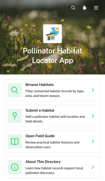 Pollinator Habitat Locator App Template