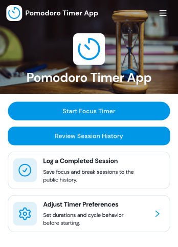 Pomodoro Timer App Template
