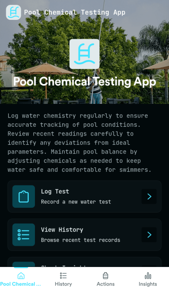 Pool Chemical Testing App Template