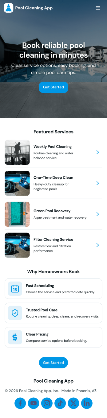 Pool Cleaning App Template