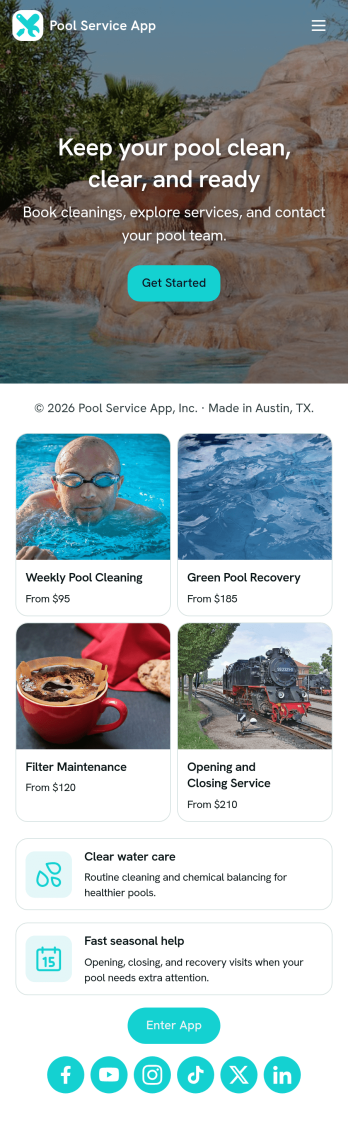 Pool Service App Template