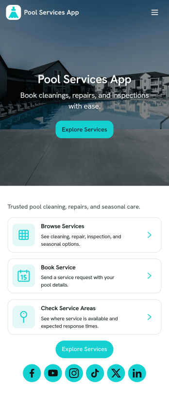 Pool Services App Template