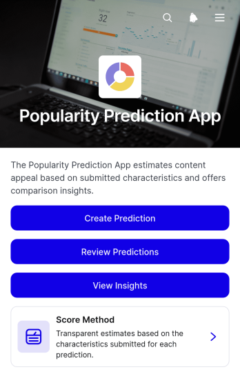 Popularity Prediction App Template