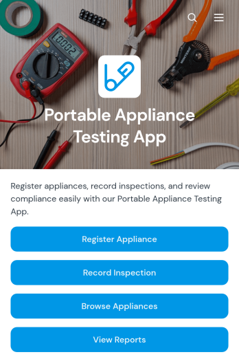 Portable Appliance Testing App Template