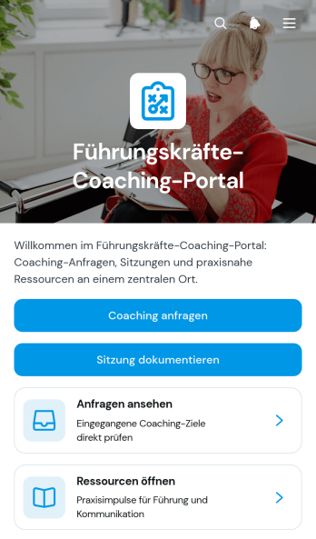 Portal-App für Führungskräfteberatung