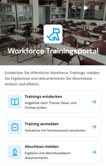 Portal-App für Mitarbeiterschulungen