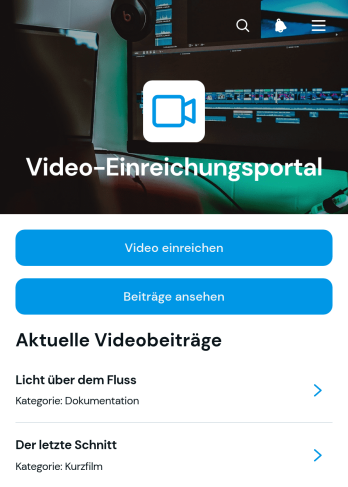 Portal-App für Videoeinreichungen