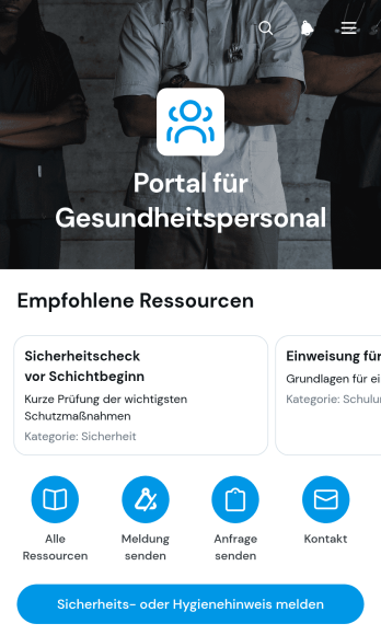 Portal für Gesundheitspersonal