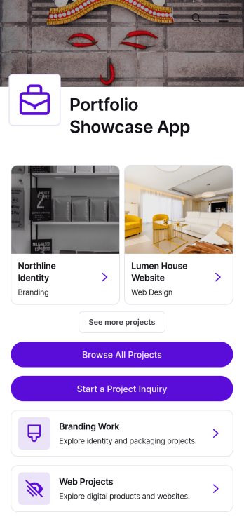 Portfolio Showcase App Template