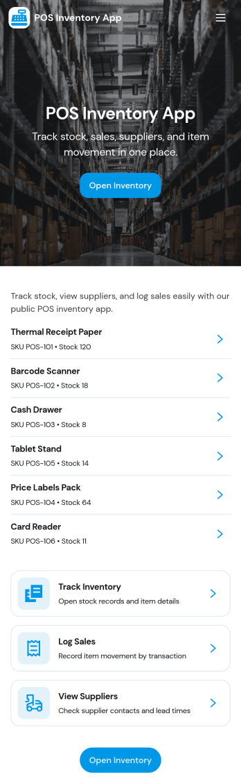 Pos Inventory App Template