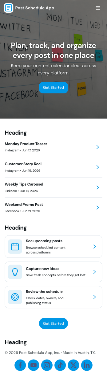 Post Schedule App Template