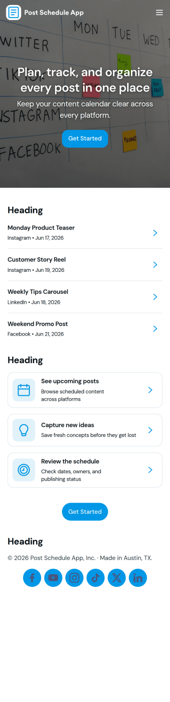 Post Schedule App Template
