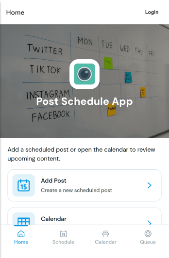 Post Schedule App Template