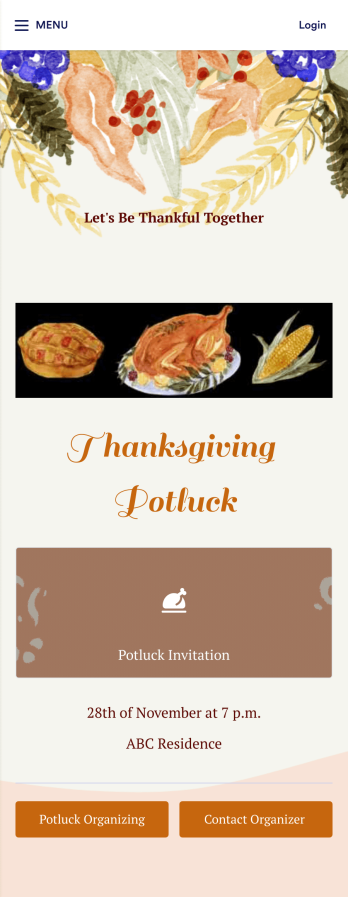 Potluck Planner App Template