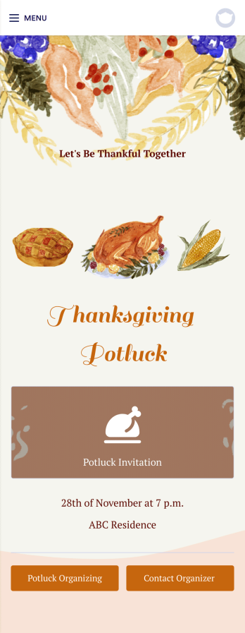 Potluck Planner App Template