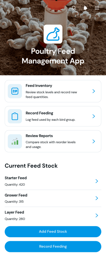 Poultry Feed Management App Template