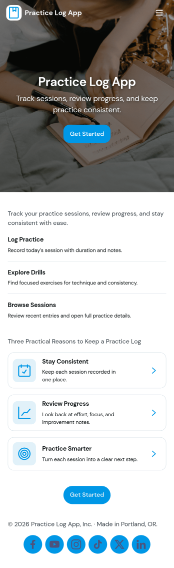 Practice Log App Template