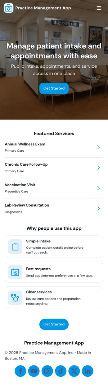Practice Management App Template