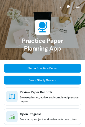 Practice Paper Planning App Template
