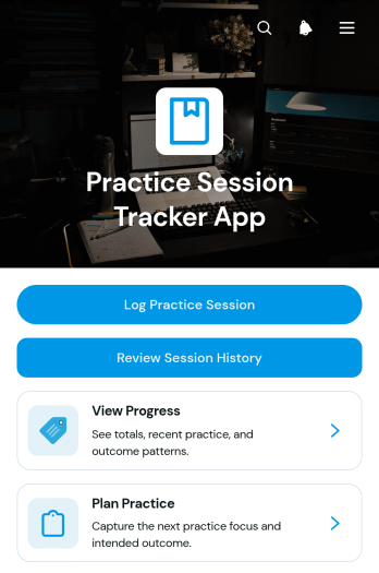 Practice Session Tracker App Template