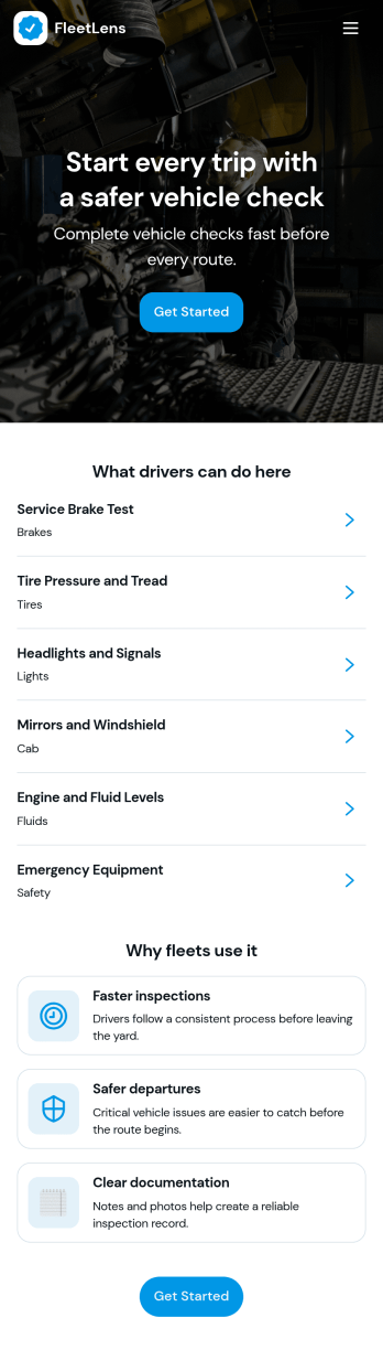 Pre Trip Inspection App Template