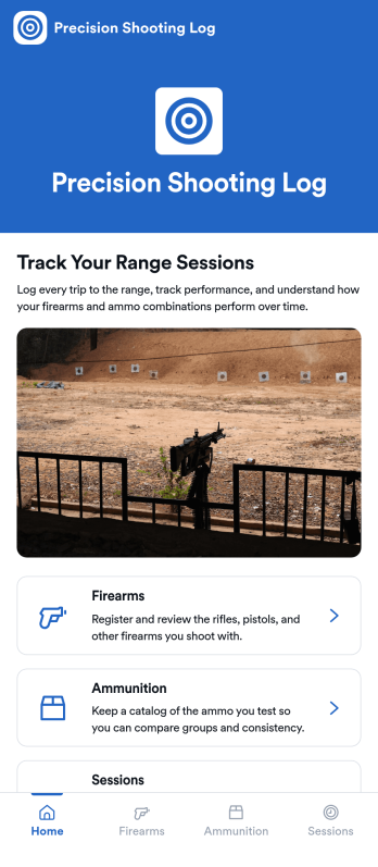 Precision Shooting Log App Template