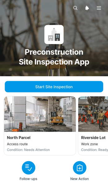 Preconstruction Site Inspection App Template