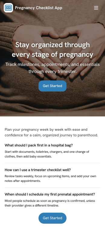 Pregnancy Checklist App Template