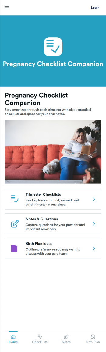 Pregnancy Checklist Companion App Template
