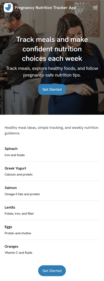 Pregnancy Nutrition Tracker App Template